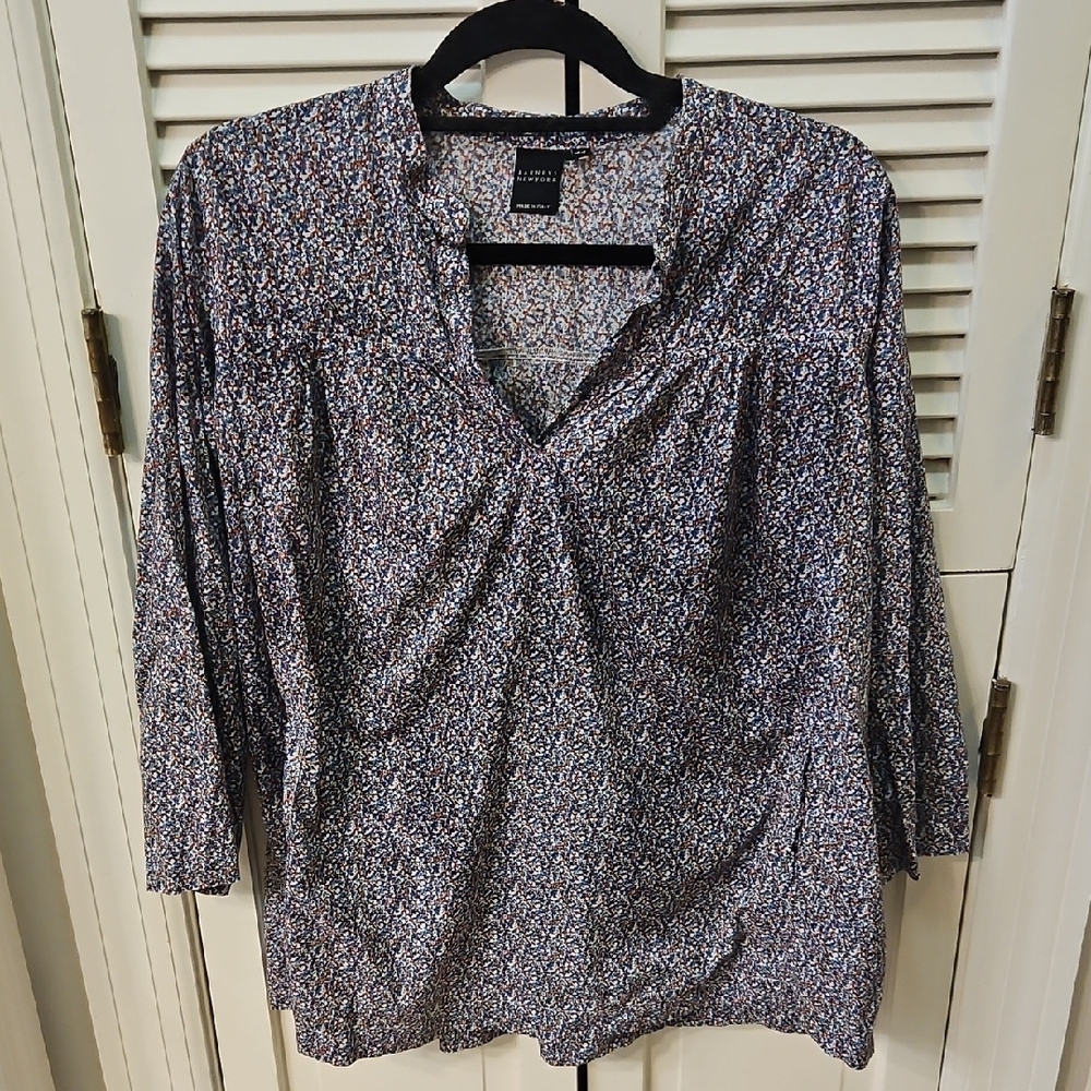 Barneys New York Multicolor V-Neck Blouse